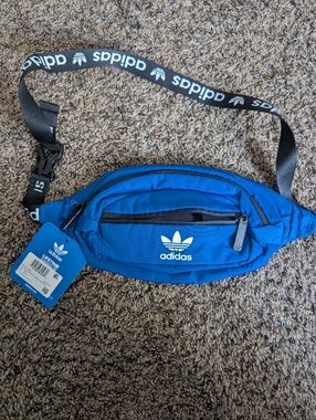 Adidas Blue Trefoil Waist Pack with Branded Strap